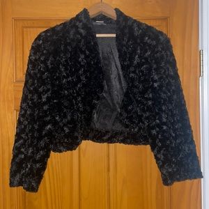 Womens cropped faux fur jacket